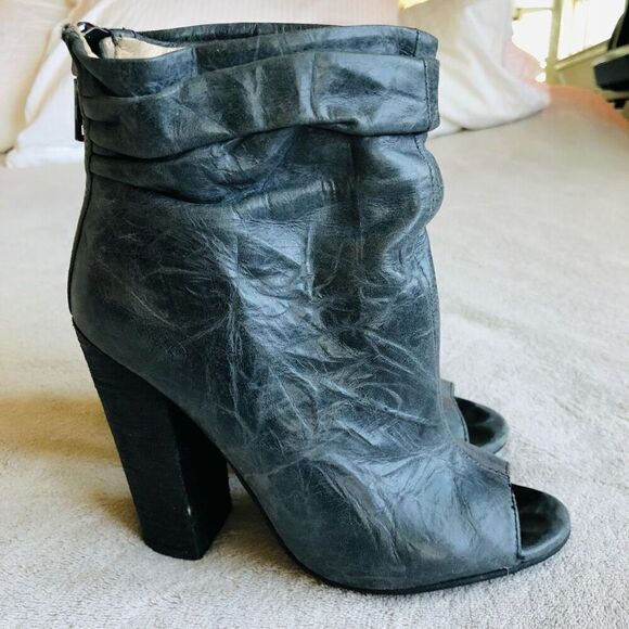 Chinese Laundry by Kristin Cavallari Grey Leather Liam Peep Toe Bootie - Picture 4 of 15